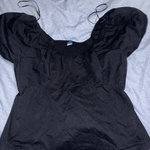Old Navy Black Puff Sleeve Blouse